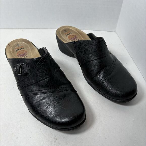 Earth Spirit Gelron Clogs Womens Size 8 Mule Comfort Black‎ Block C2 - Picture 1 of 9